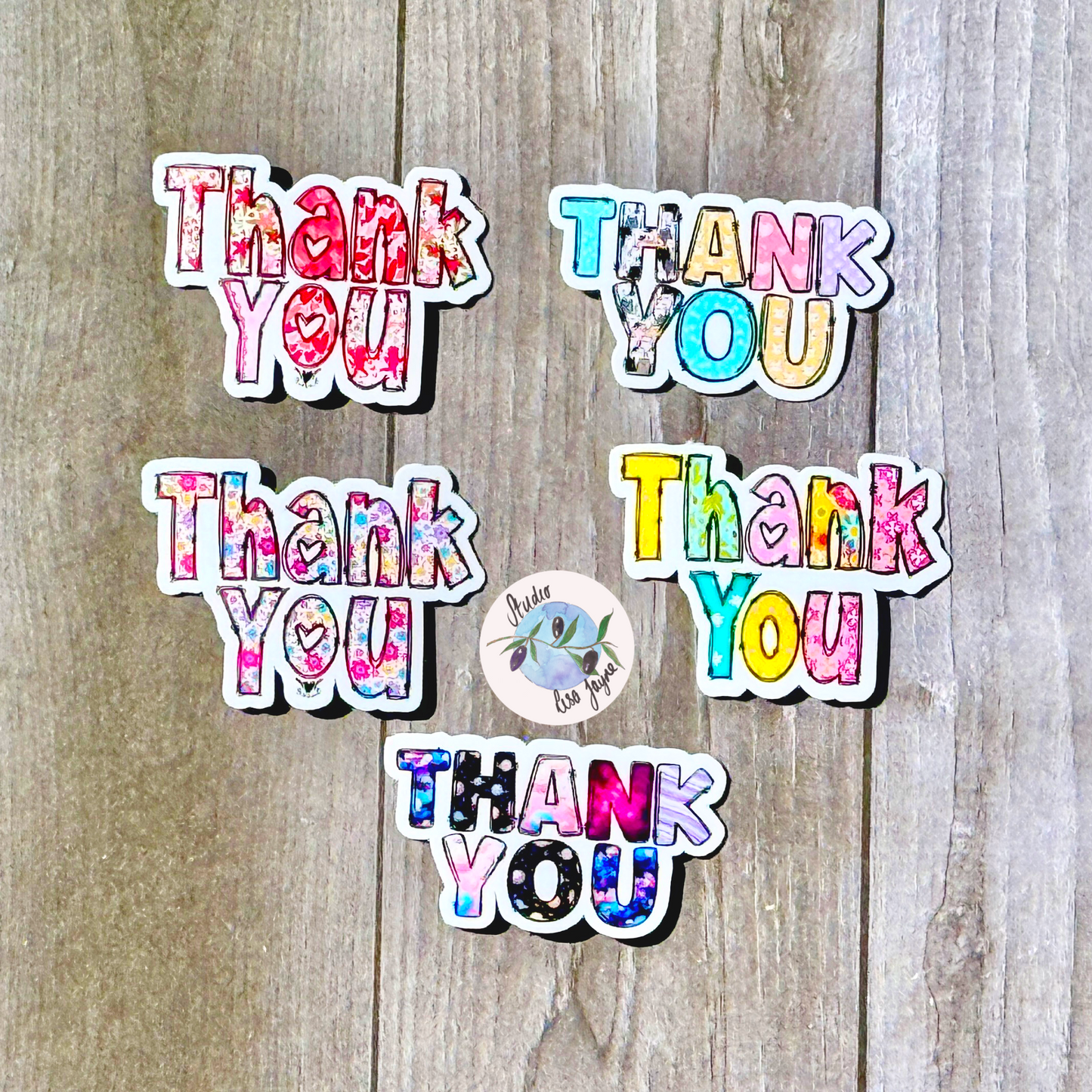 Thank You Vinyl Sticker Bundle for Smooth Surfaces Label