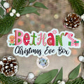 Christmas Snack Box Stickers - Waterproof Christmas Name Labels Personalised - Bethan Gingerbread man Present gift 