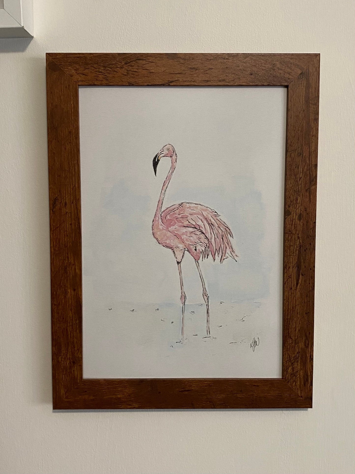 Flamingo watercolour print