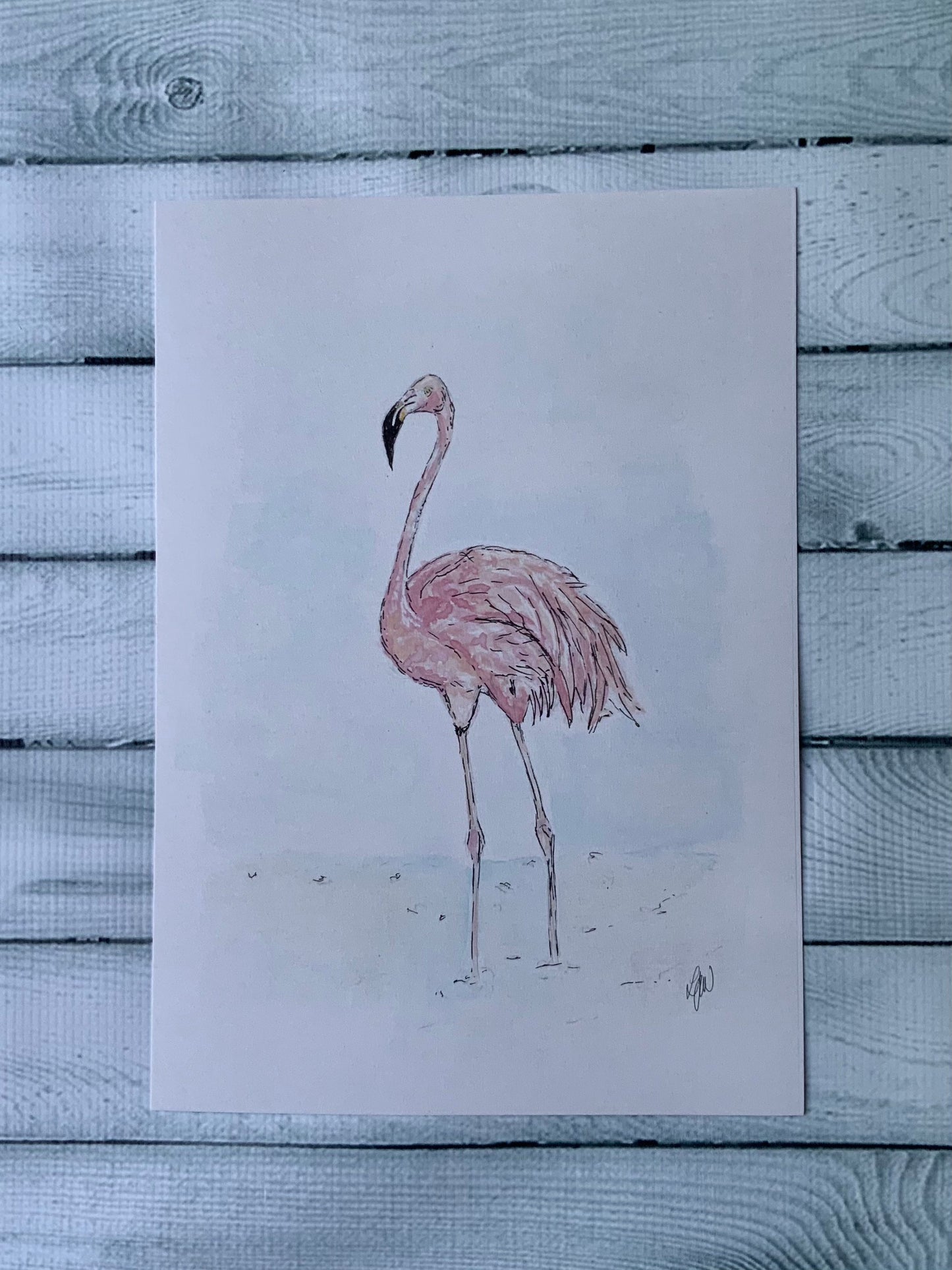 Flamingo watercolour print