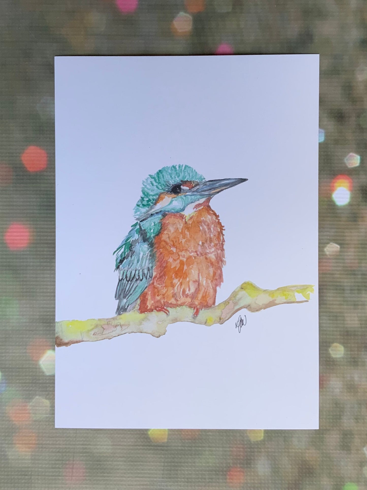 Kingfisher watercolour print