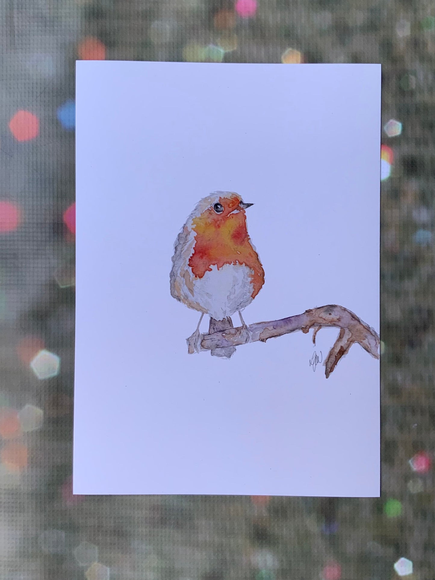 Robin watercolour print