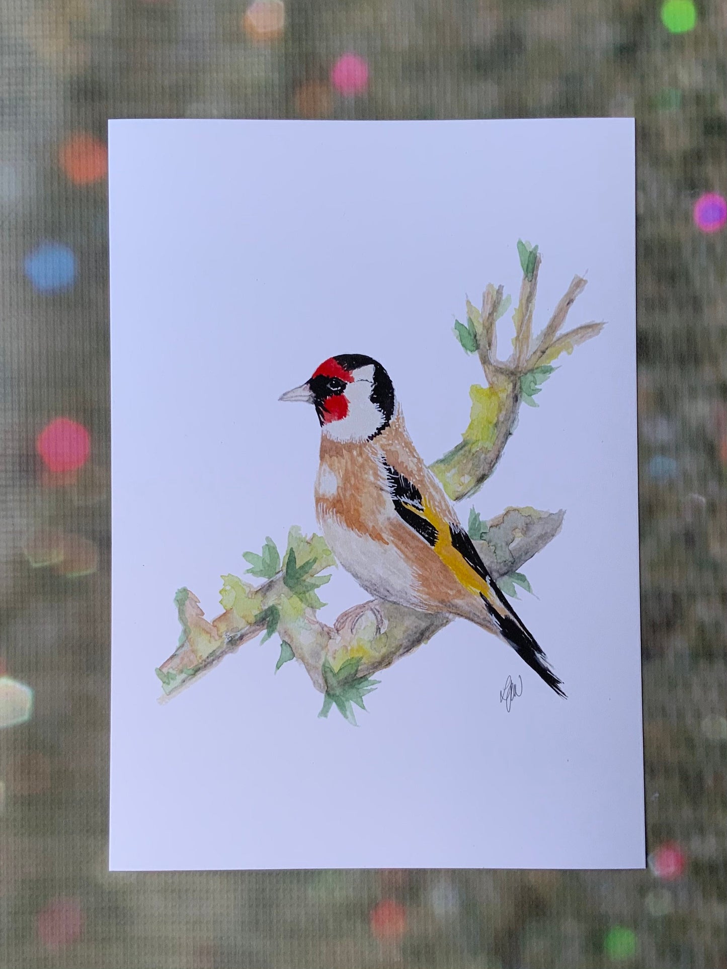 Goldfinch watercolour print