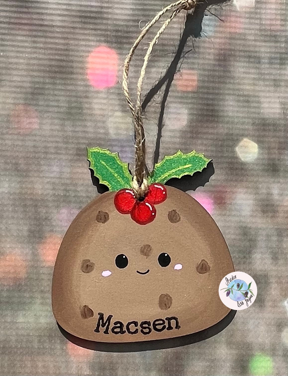 Handmade Personalised Christmas Pudding Decoration