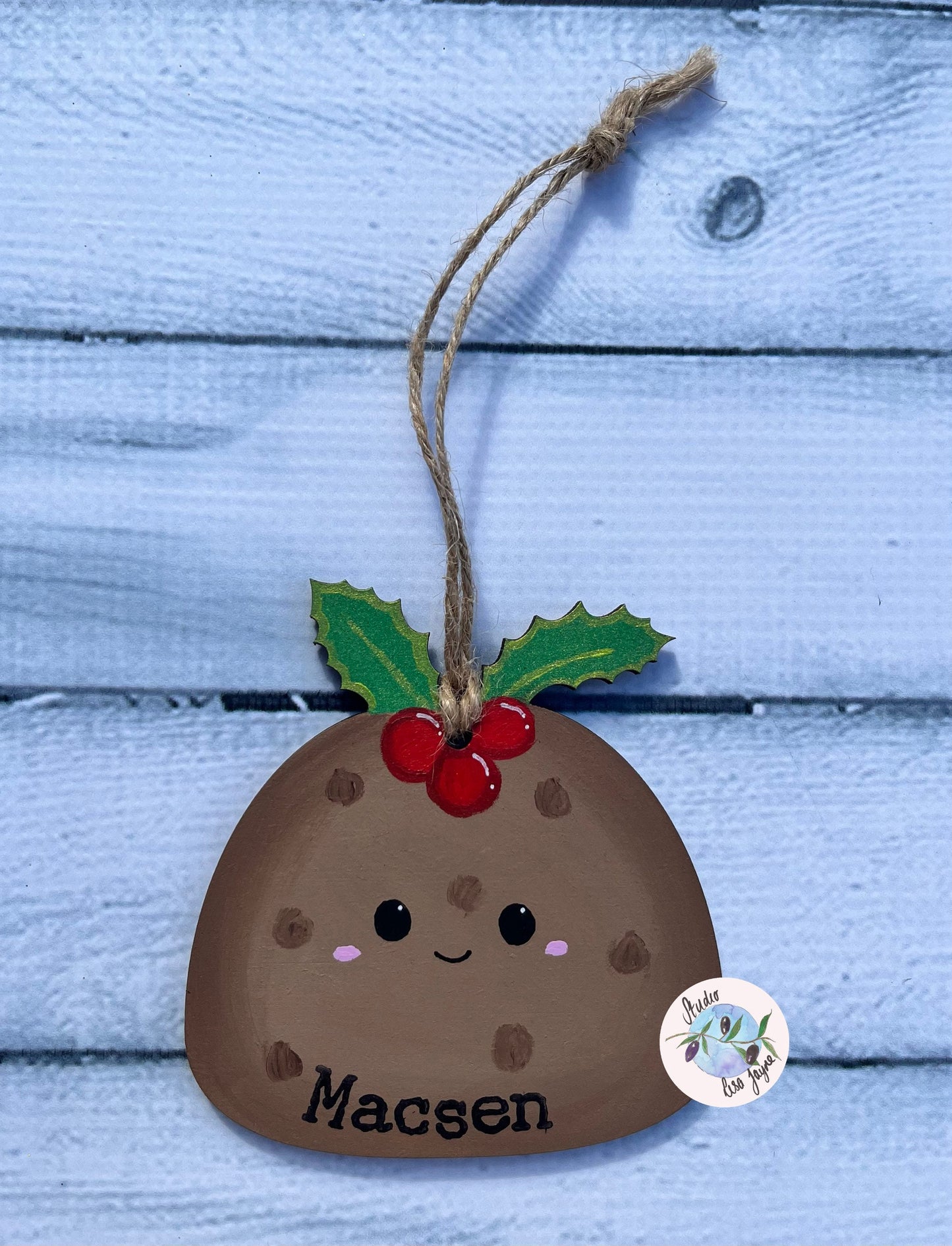 Handmade Personalised Christmas Pudding Decoration