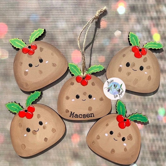 Handmade Personalised Christmas Pudding Decoration