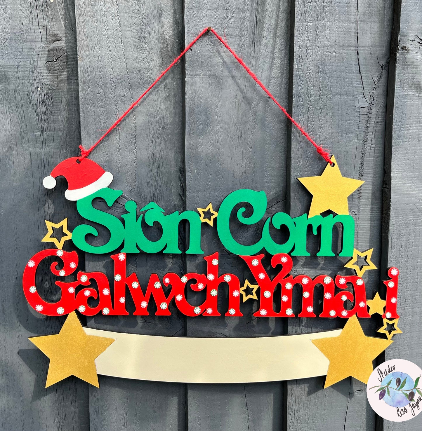 Sion Corn Galwch I Yma I …| Santa Stop Here For… Welsh sign