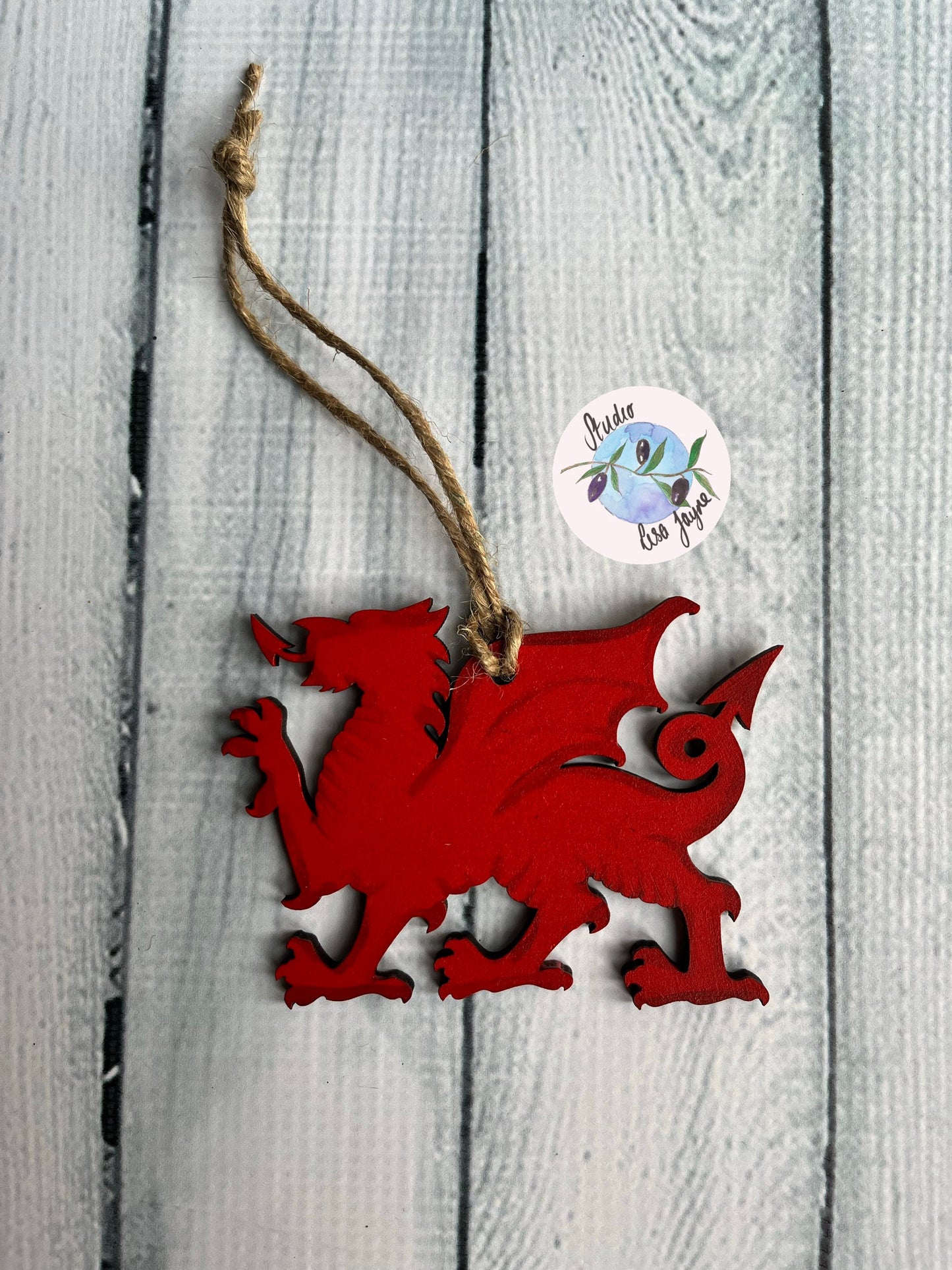 Welsh Dragon Hand Made Wooden Hanging Decor