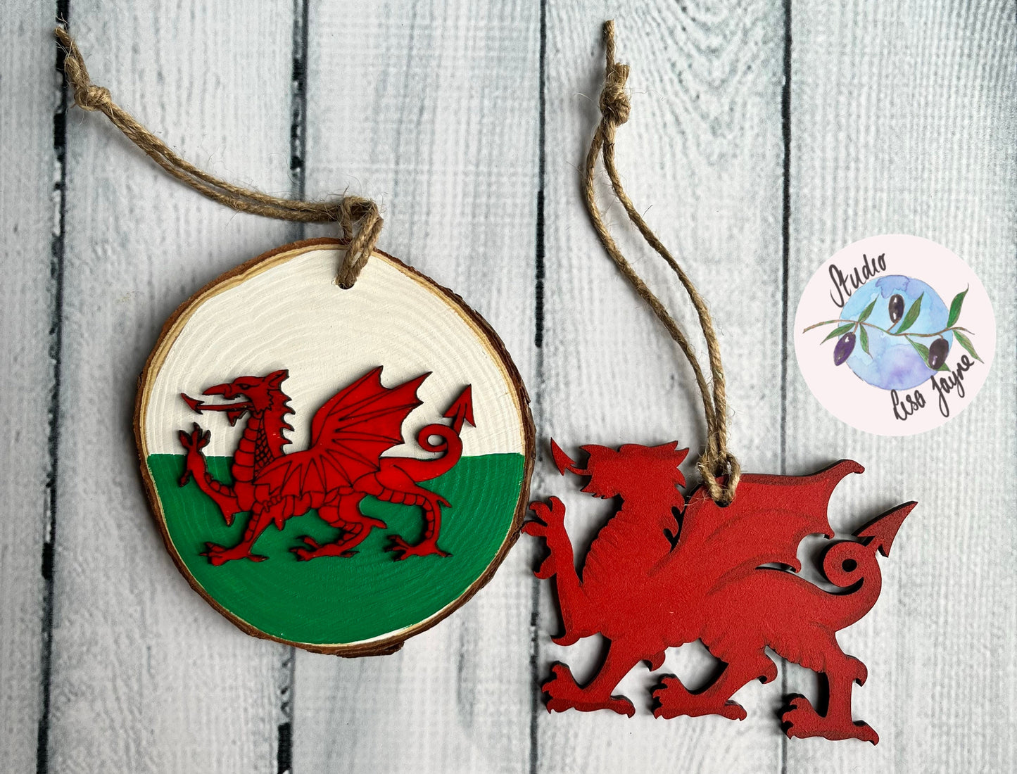 Welsh Dragon Hand Made Wooden Hanging Decor