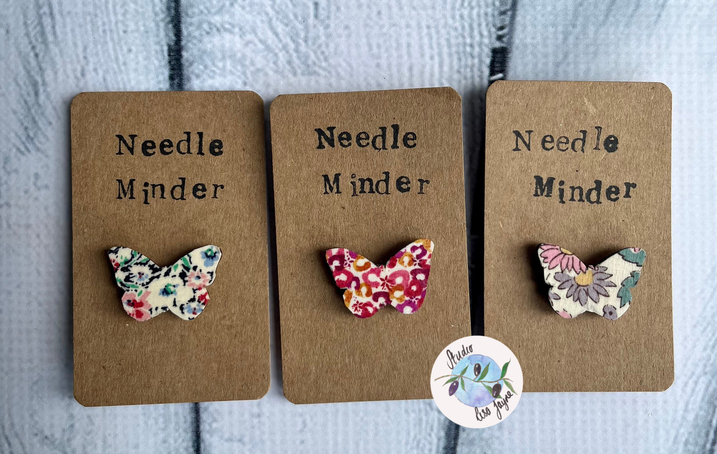 Butterfly Shaped Needle Minder, Liberty Fabric