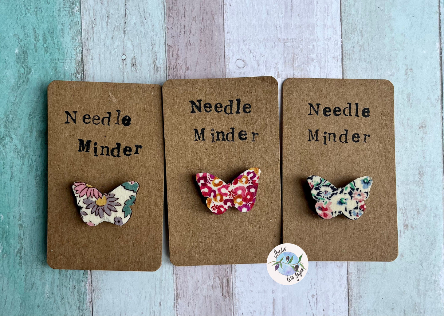 Butterfly Shaped Needle Minder, Liberty Fabric