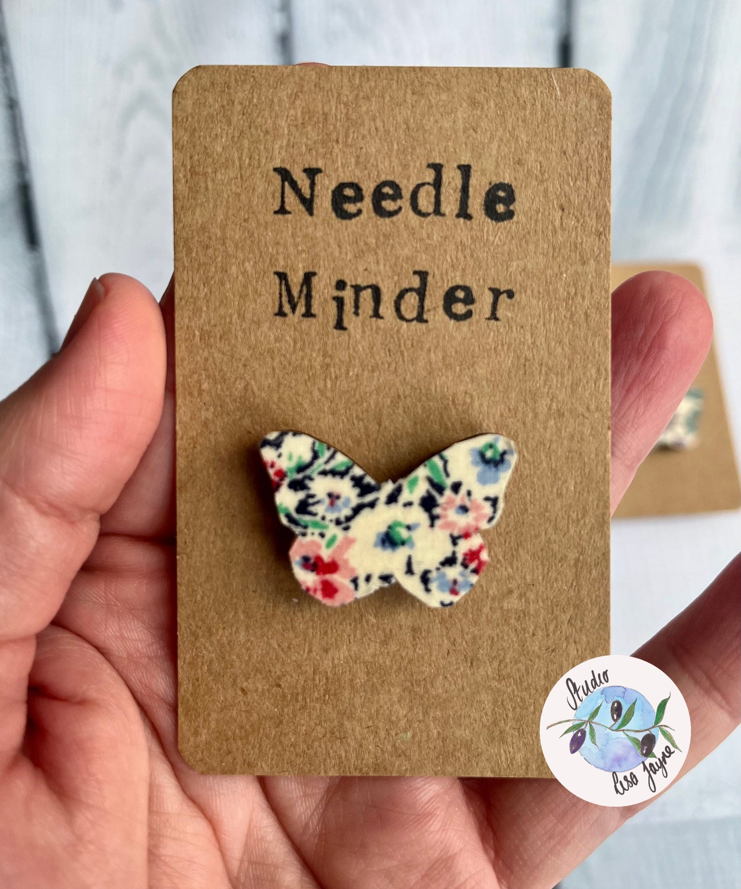 Butterfly Shaped Needle Minder, Liberty Fabric