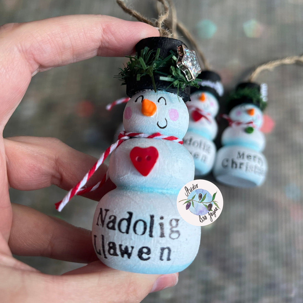 Snowman Hand Painted Christmas Tree Decoration 3D