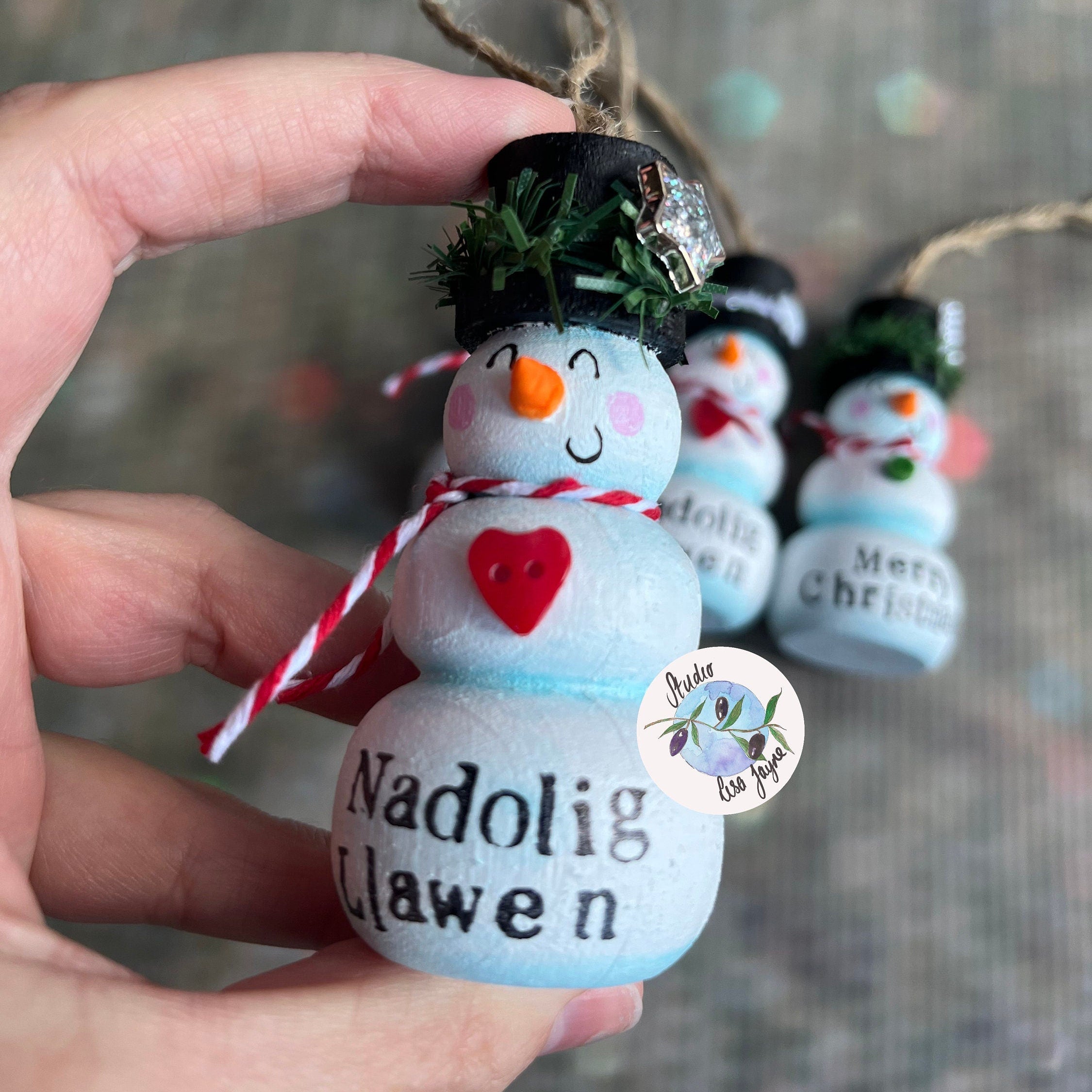 Snowman Hand Painted Christmas Tree Decoration 3D