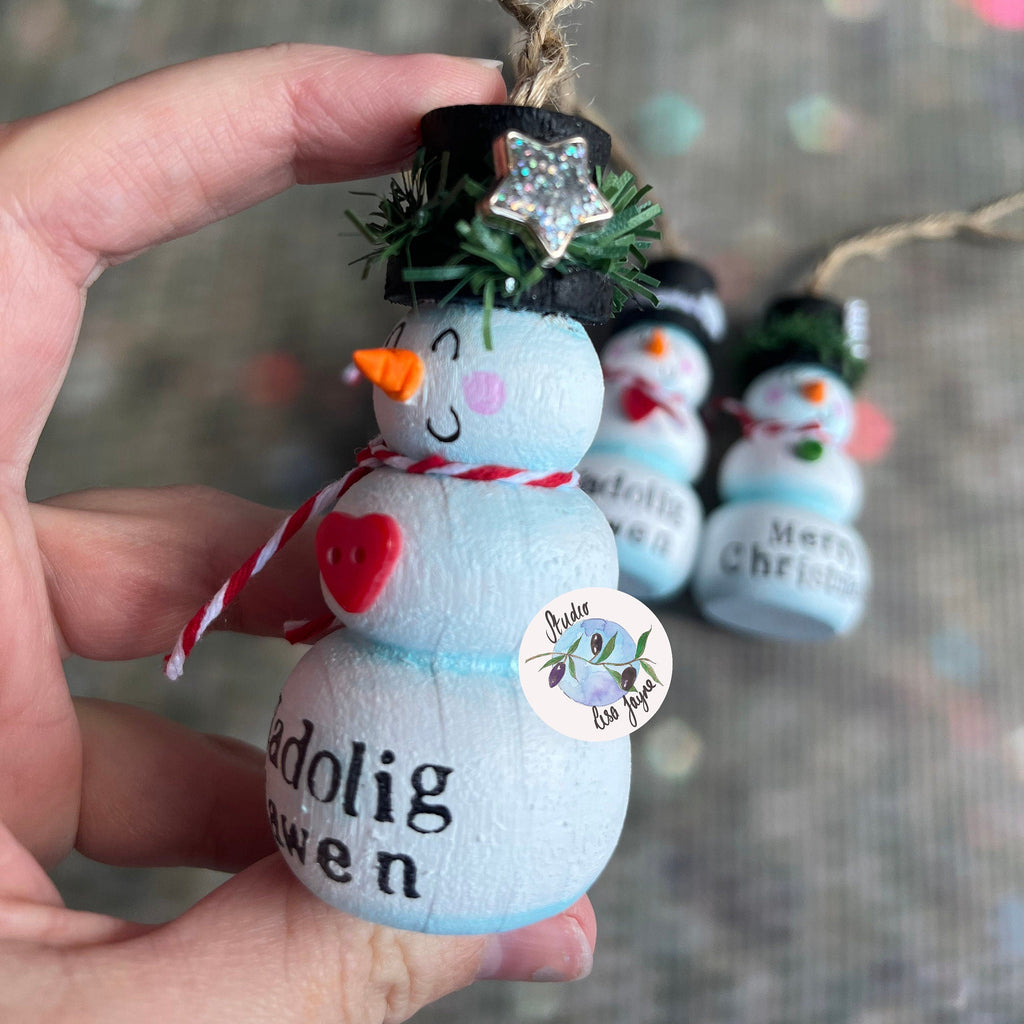 Snowman Hand Painted Christmas Tree Decoration 3D