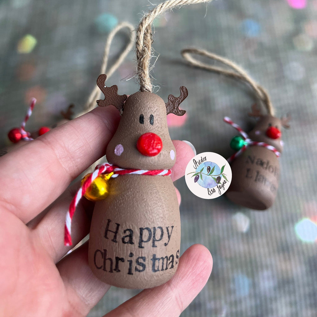Reindeer Hand Painted Christmas Tree Decoration