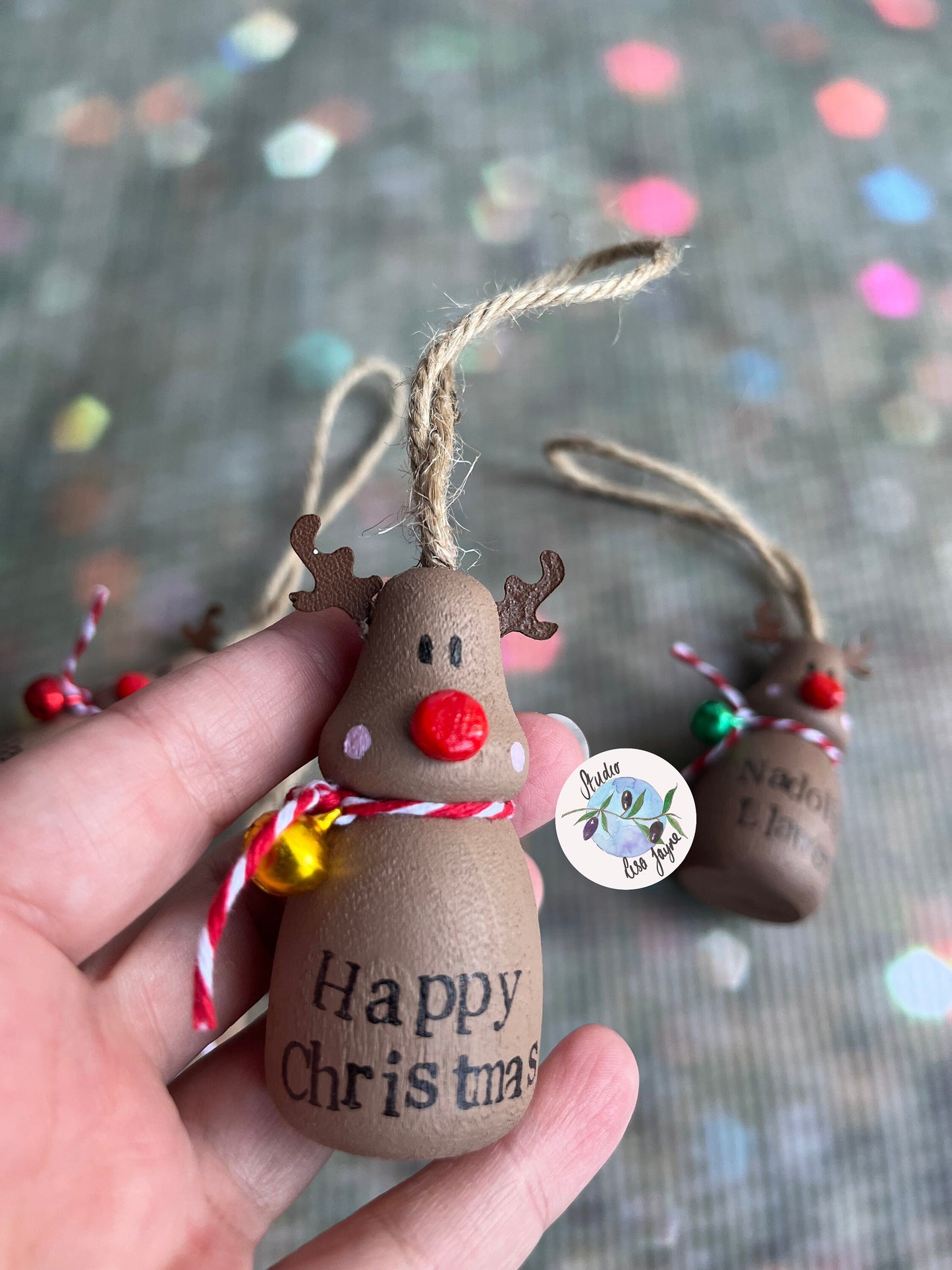 Reindeer Hand Painted Christmas Tree Decoration