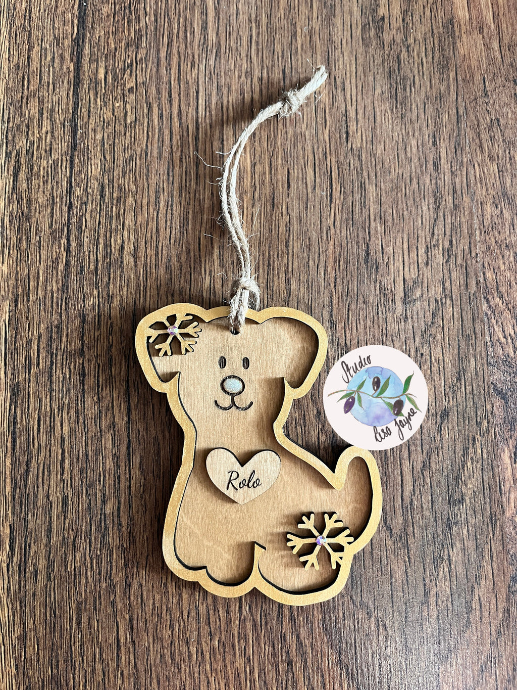 Personalised Cat or Dog Pet Christmas Decoration - gold dog wide shot