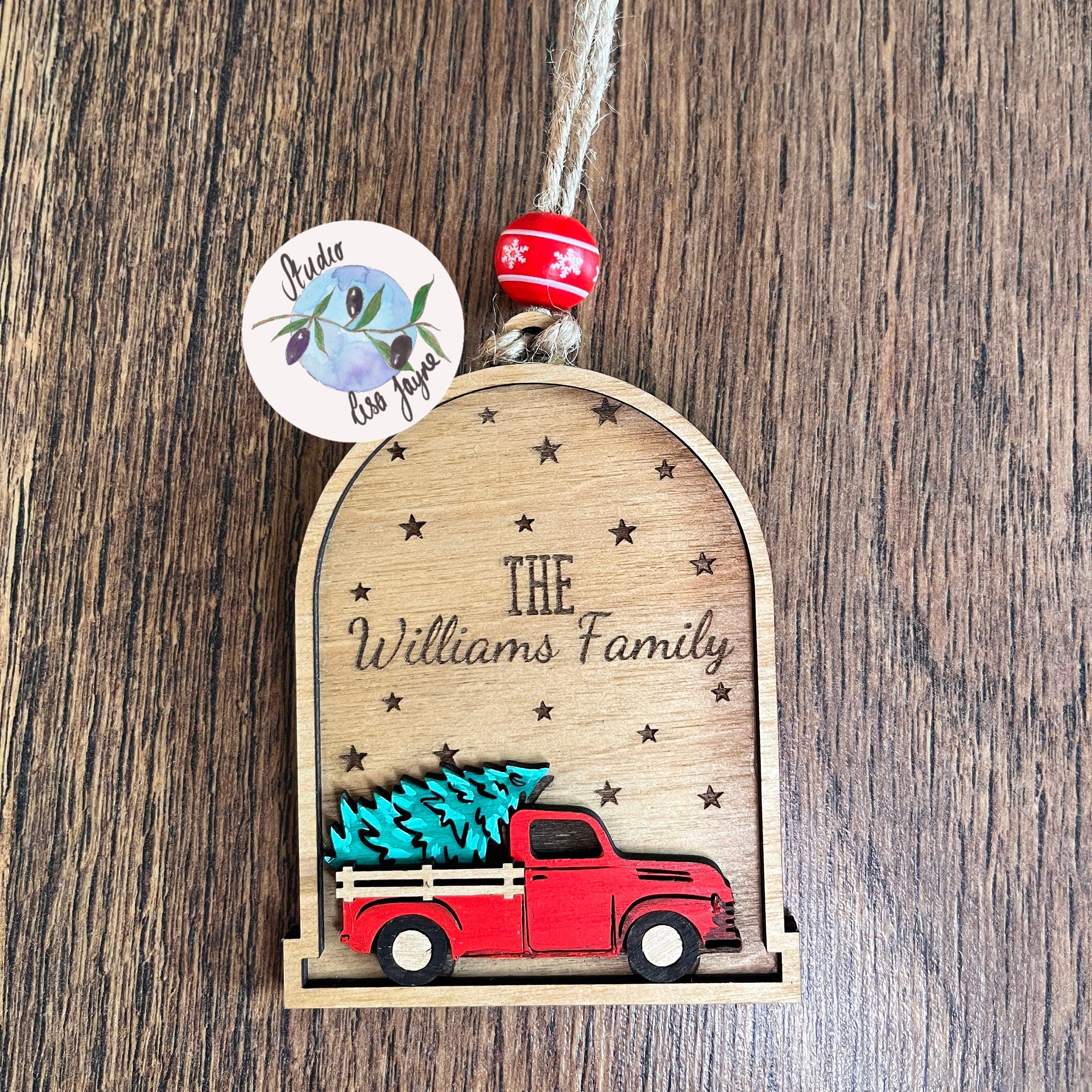 Family Personalised Christmas Tree Decoration - Driving Home for Christmas