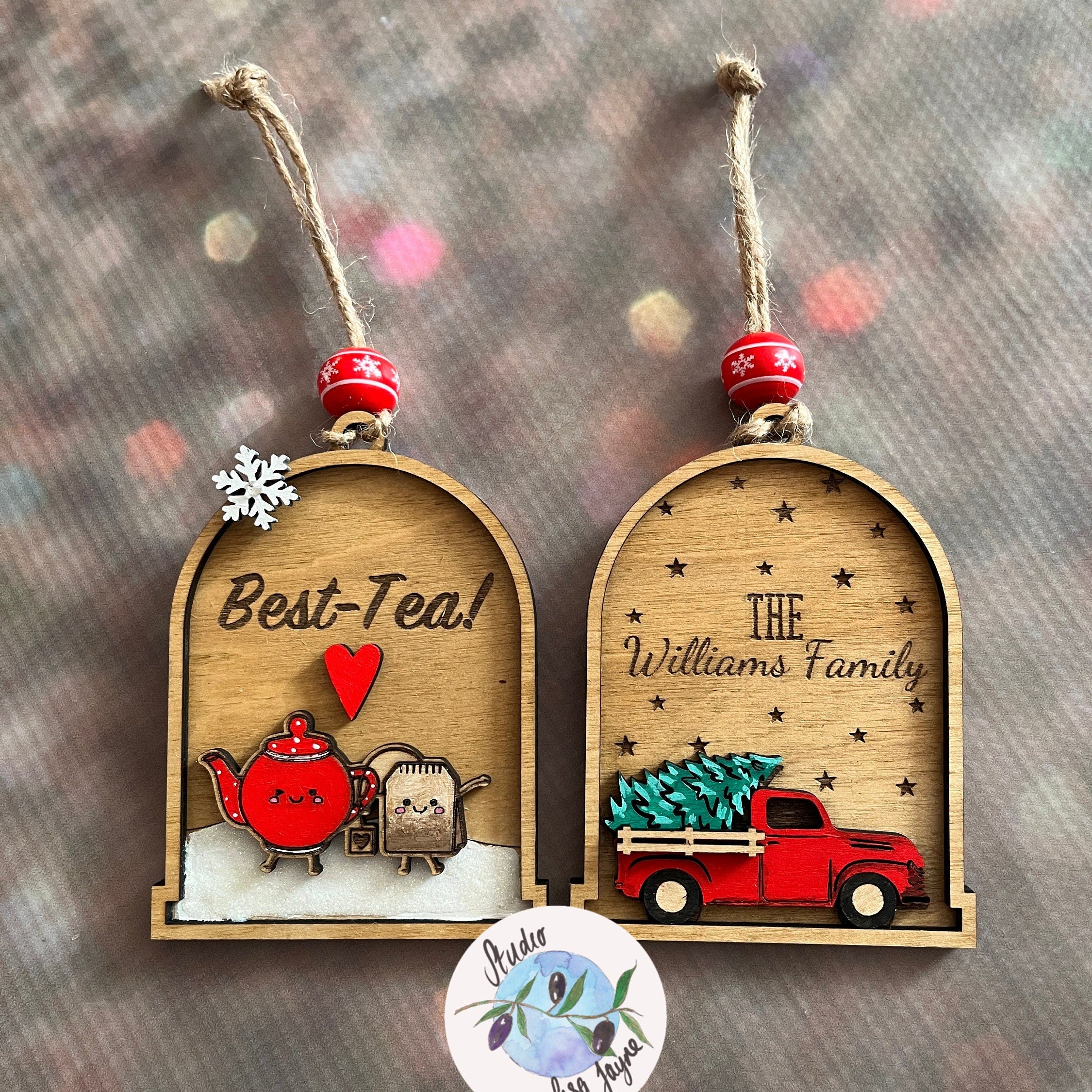 Family Personalised Christmas Tree Decoration - Driving Home for Christmas