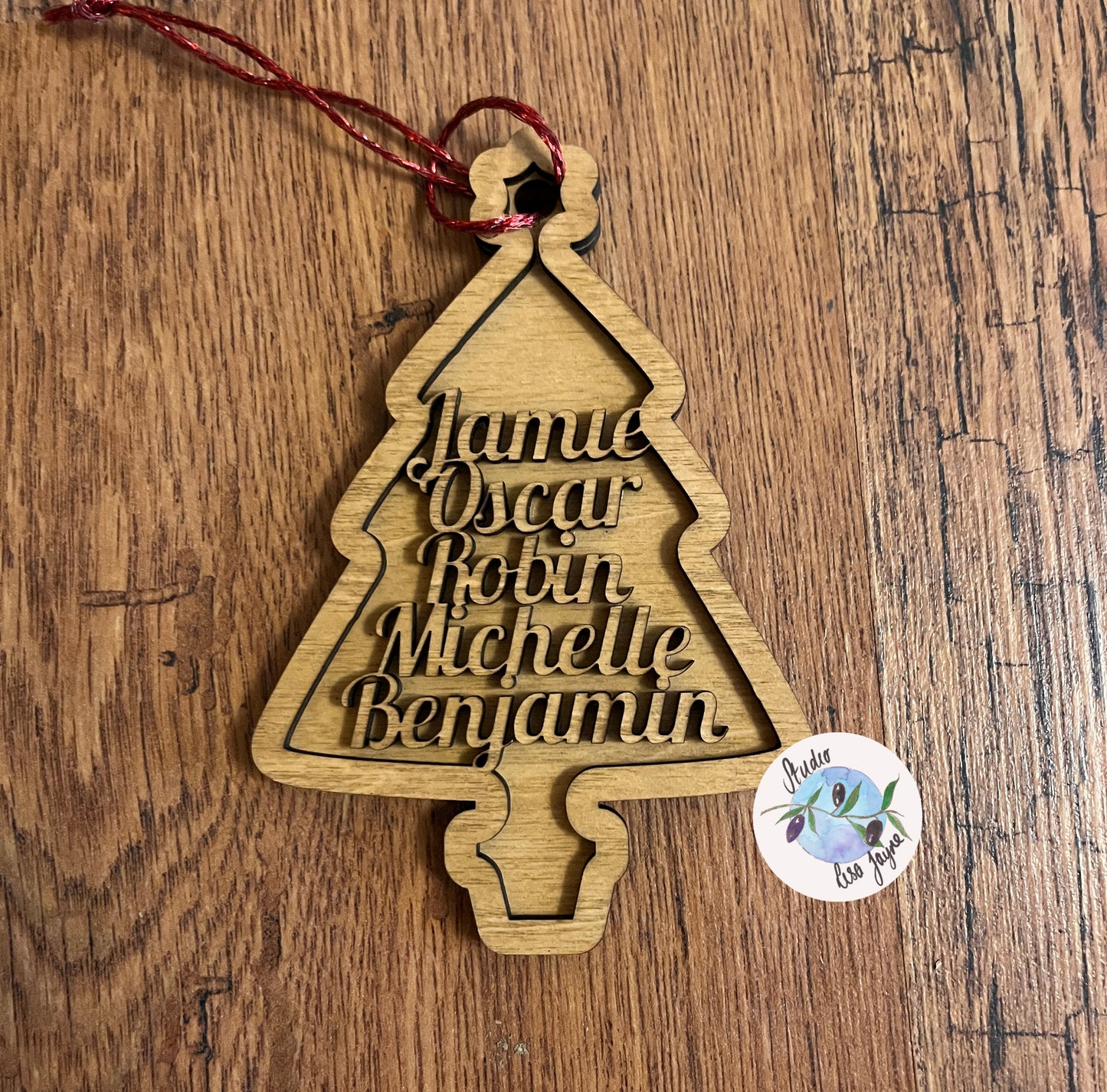 Family Personalised Christmas Tree Decoration