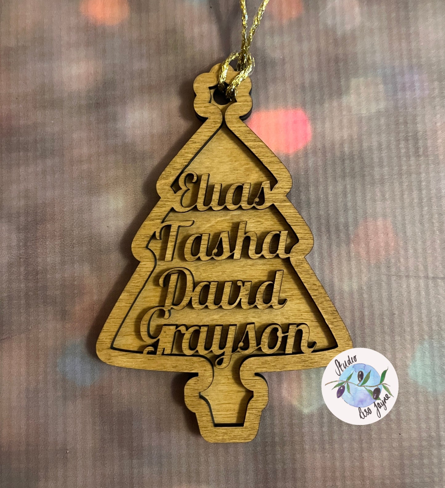 Family Personalised Christmas Tree Decoration