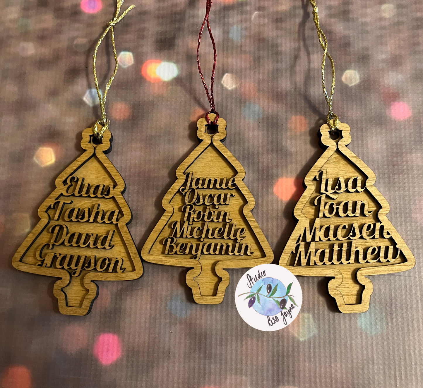 Family Personalised Christmas Tree Decoration