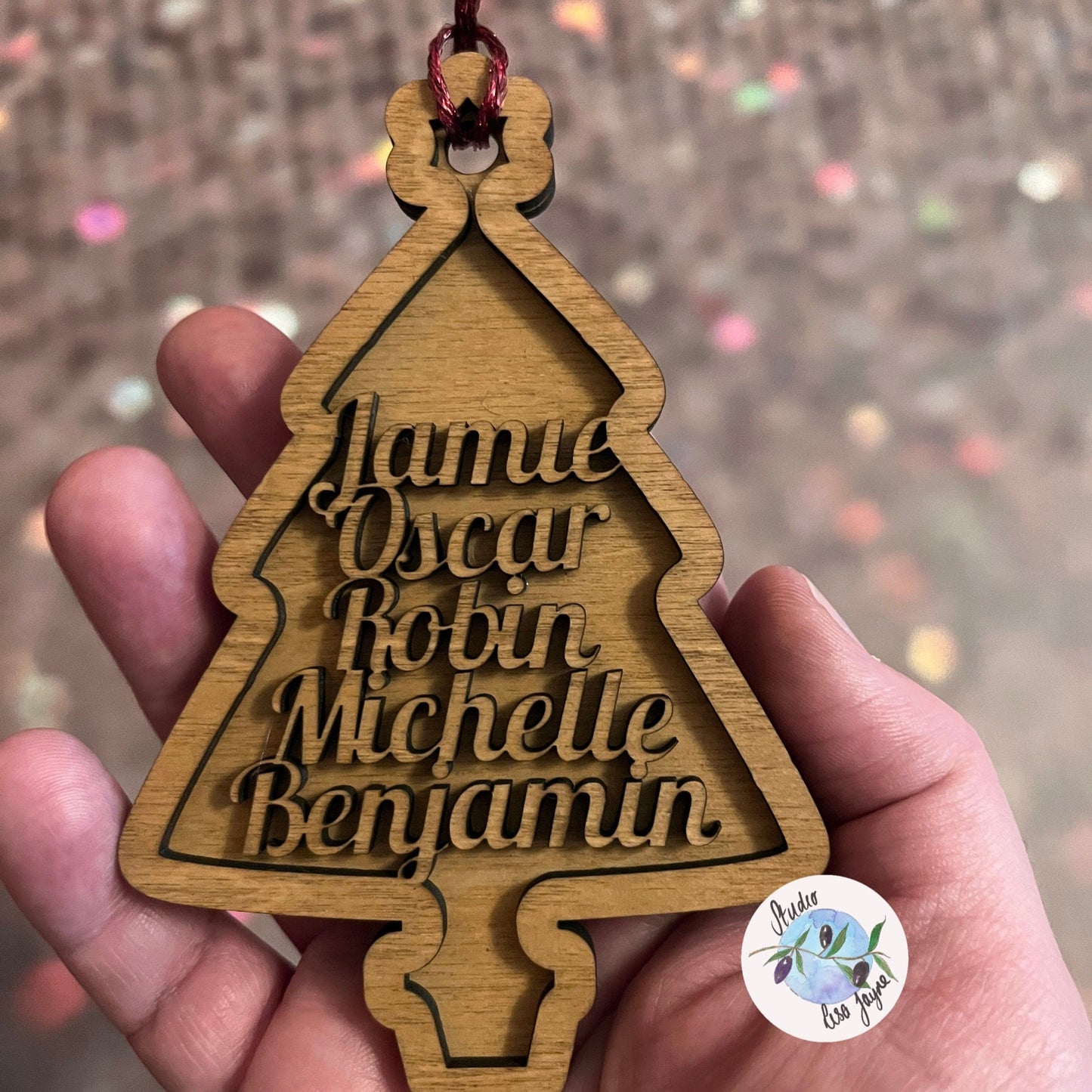 Family Personalised Christmas Tree Decoration