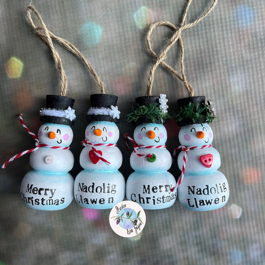 Snowman Hand Painted Christmas Tree Decoration