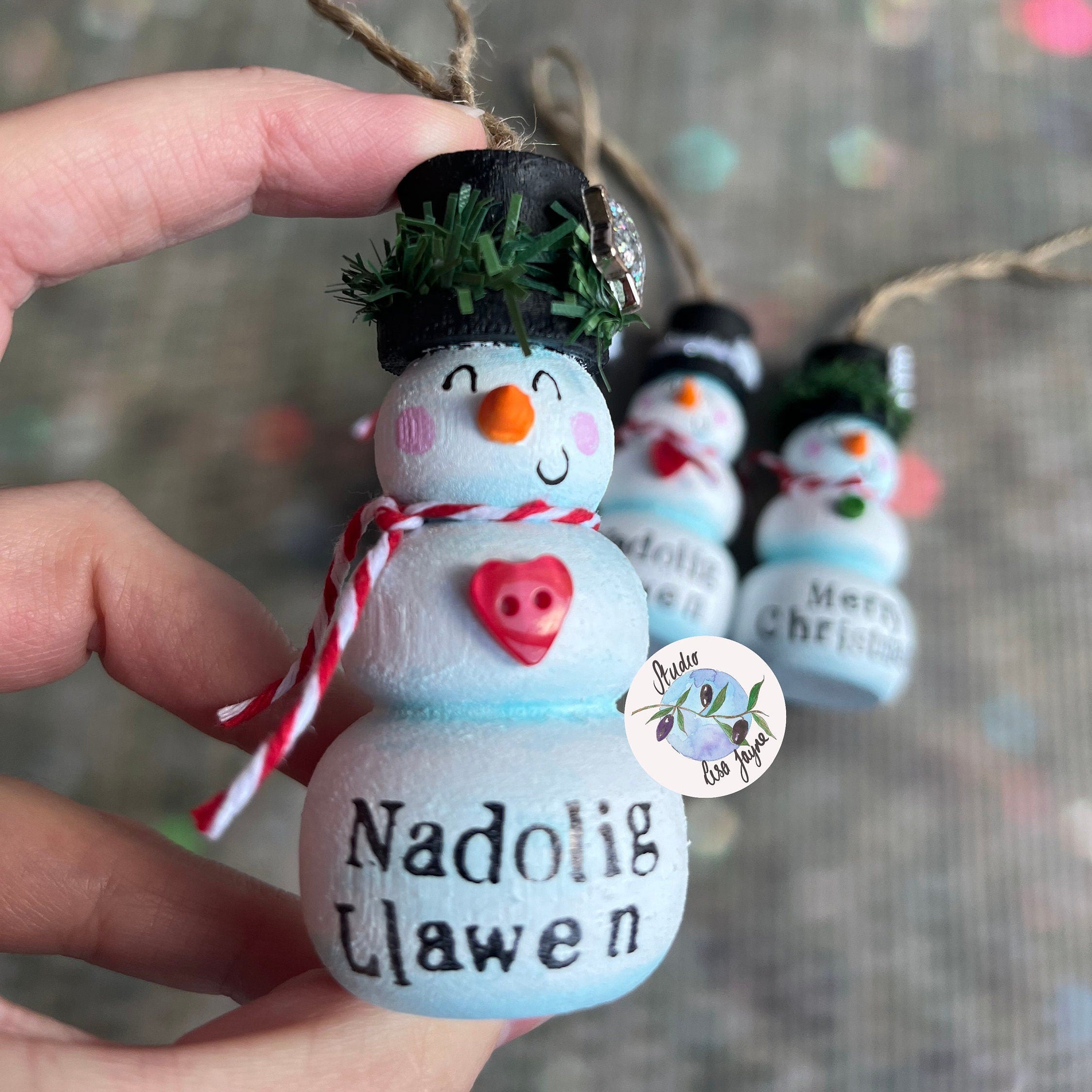 Snowman Hand Painted Christmas Tree Decoration 3D