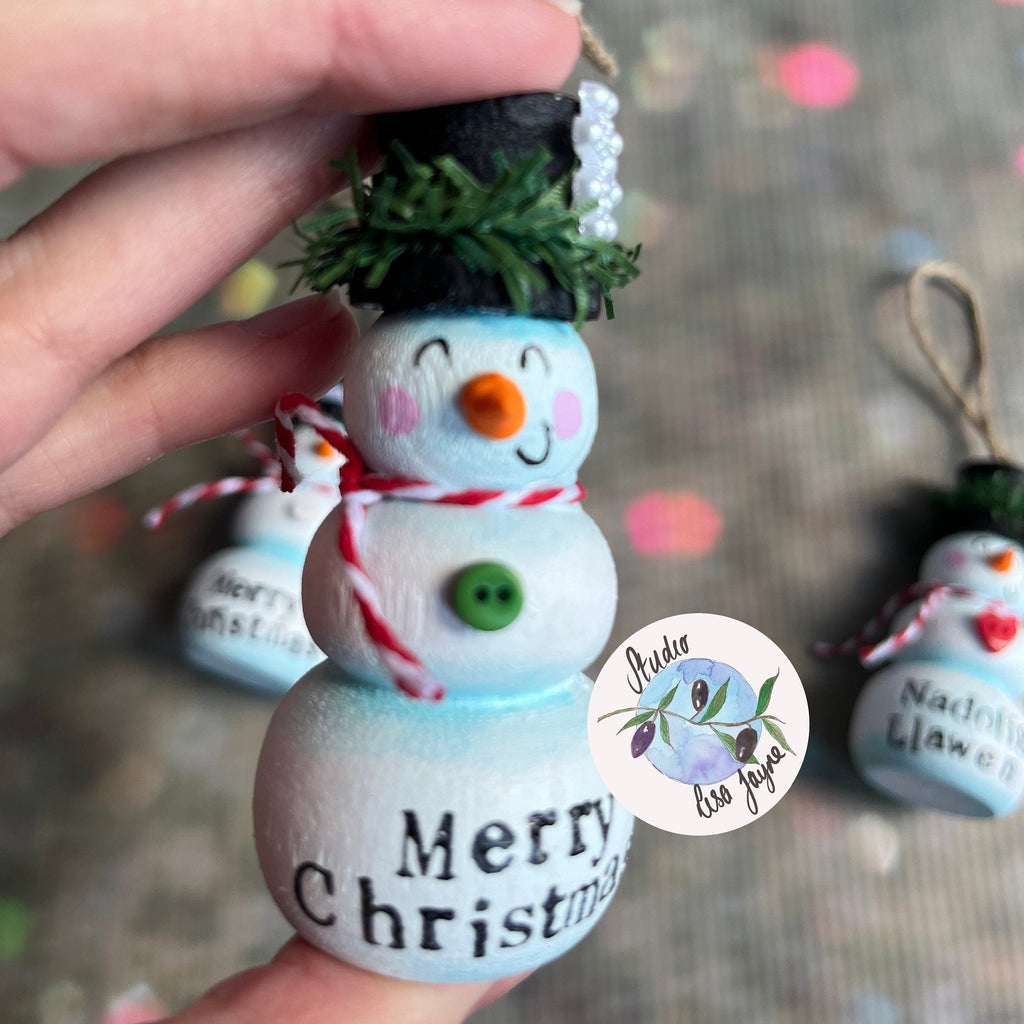 Snowman Hand Painted Christmas Tree Decoration 3D