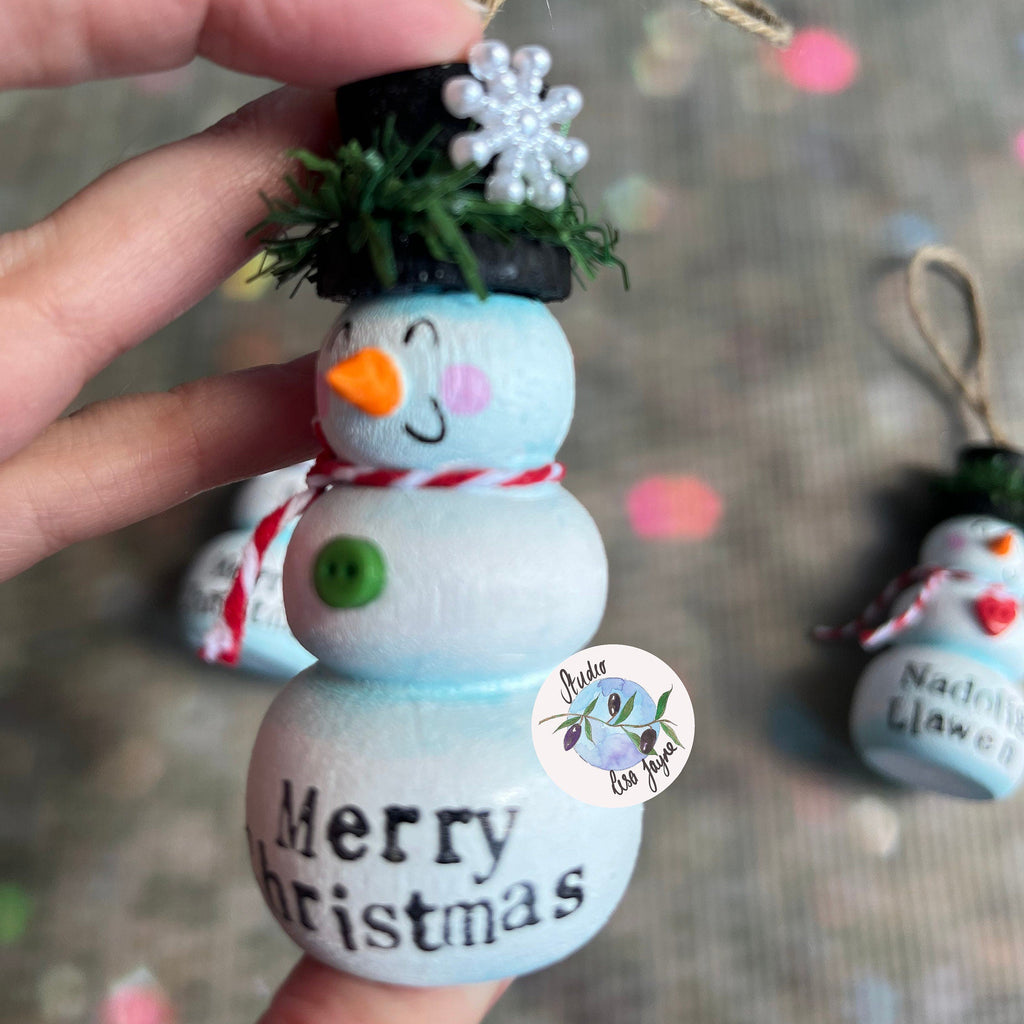 Snowman Hand Painted Christmas Tree Decoration 3D