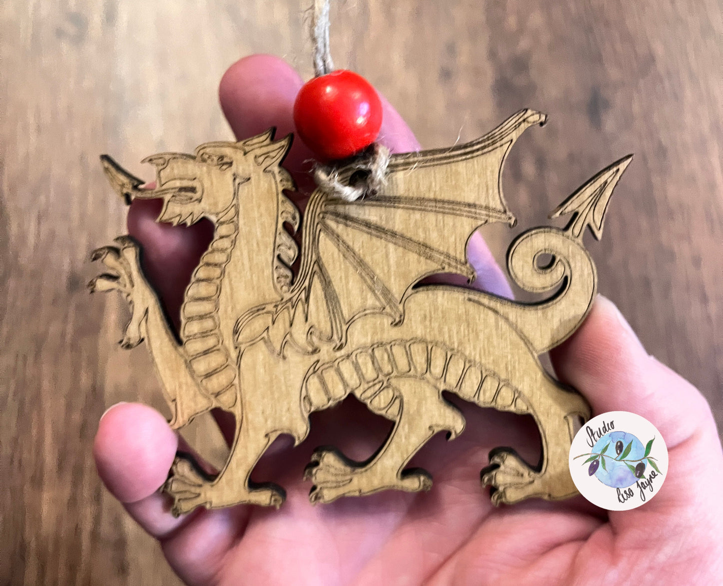 Welsh Dragon Hand Made Wooden Hanging Decor