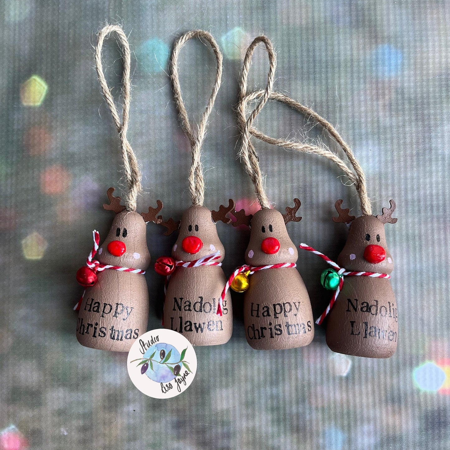 Reindeer Hand Painted Christmas Tree Decoration