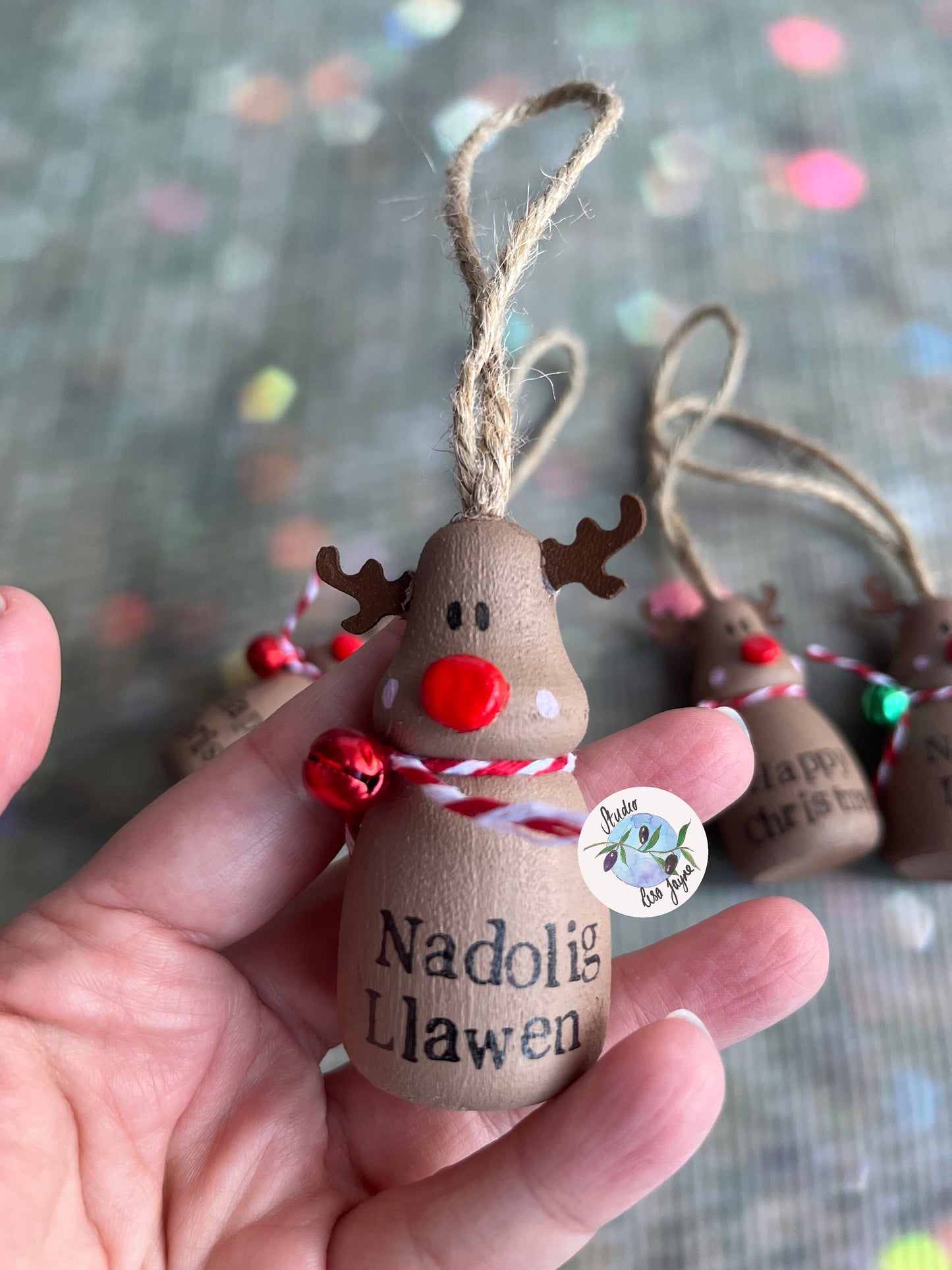 Reindeer Hand Painted Christmas Tree Decoration