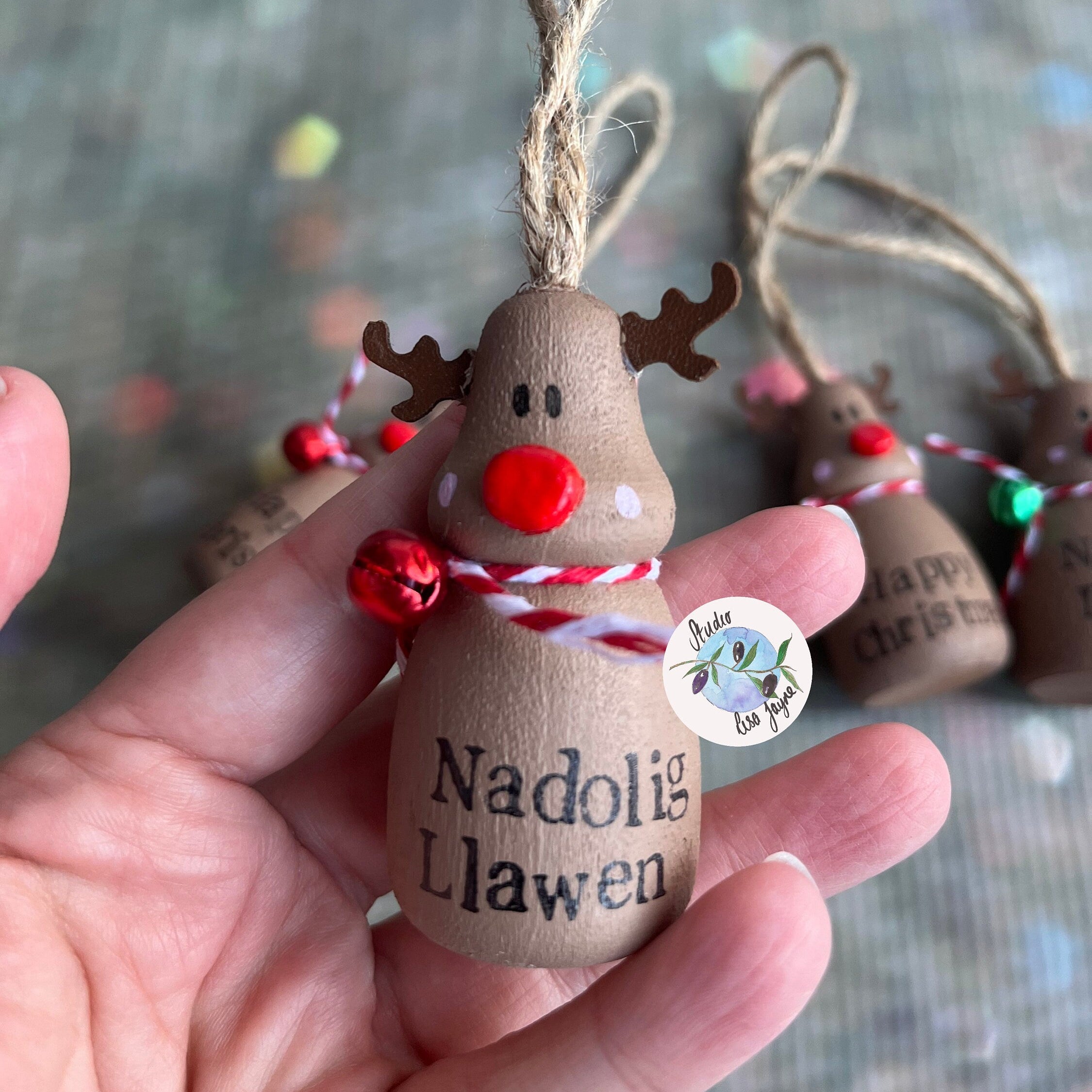 Reindeer Hand Painted Christmas Tree Decoration