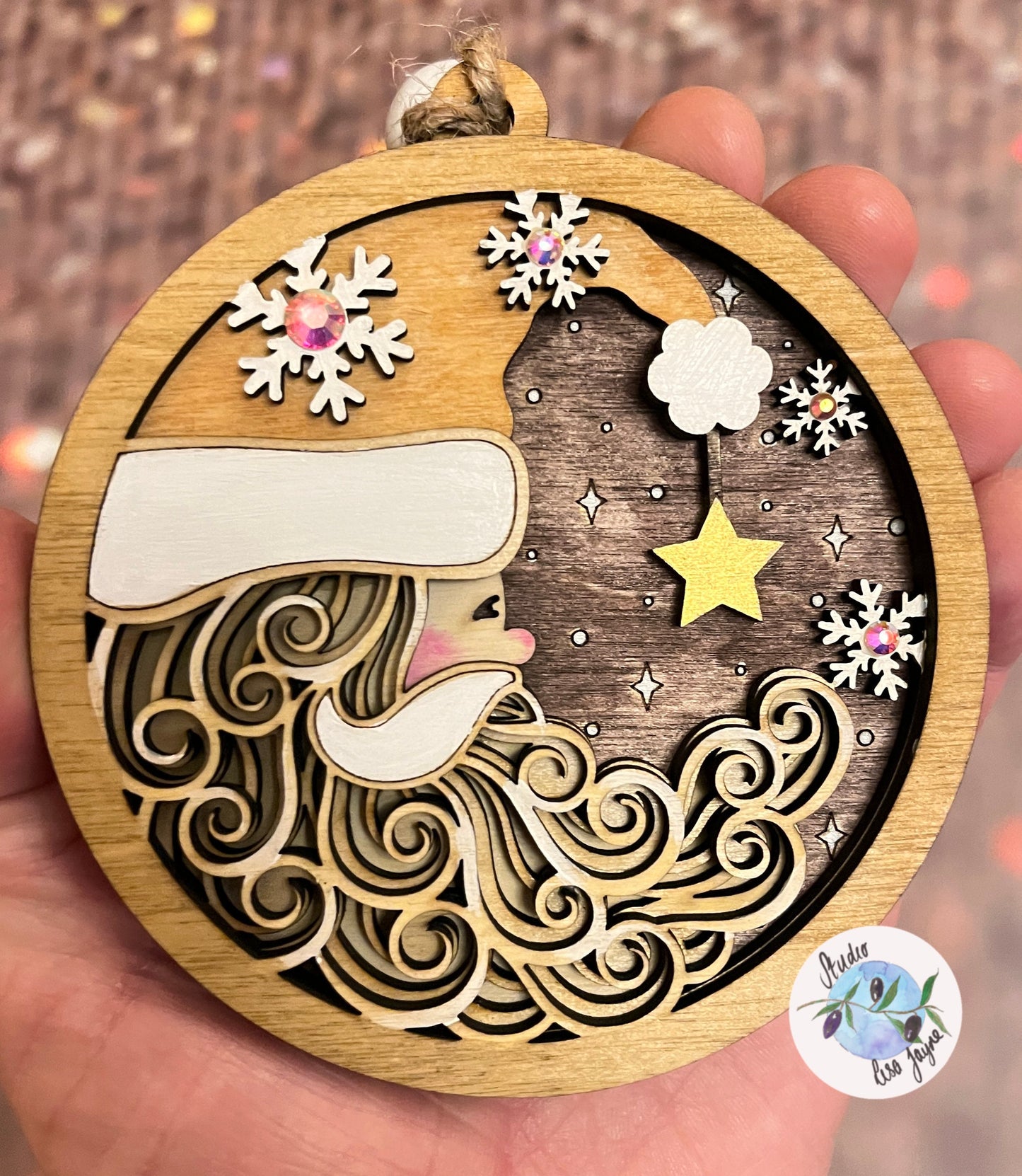 Premium Wooden 3D Santa Christmas Tree Decoration