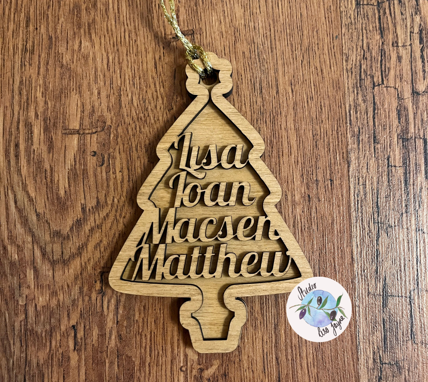 Family Personalised Christmas Tree Decoration