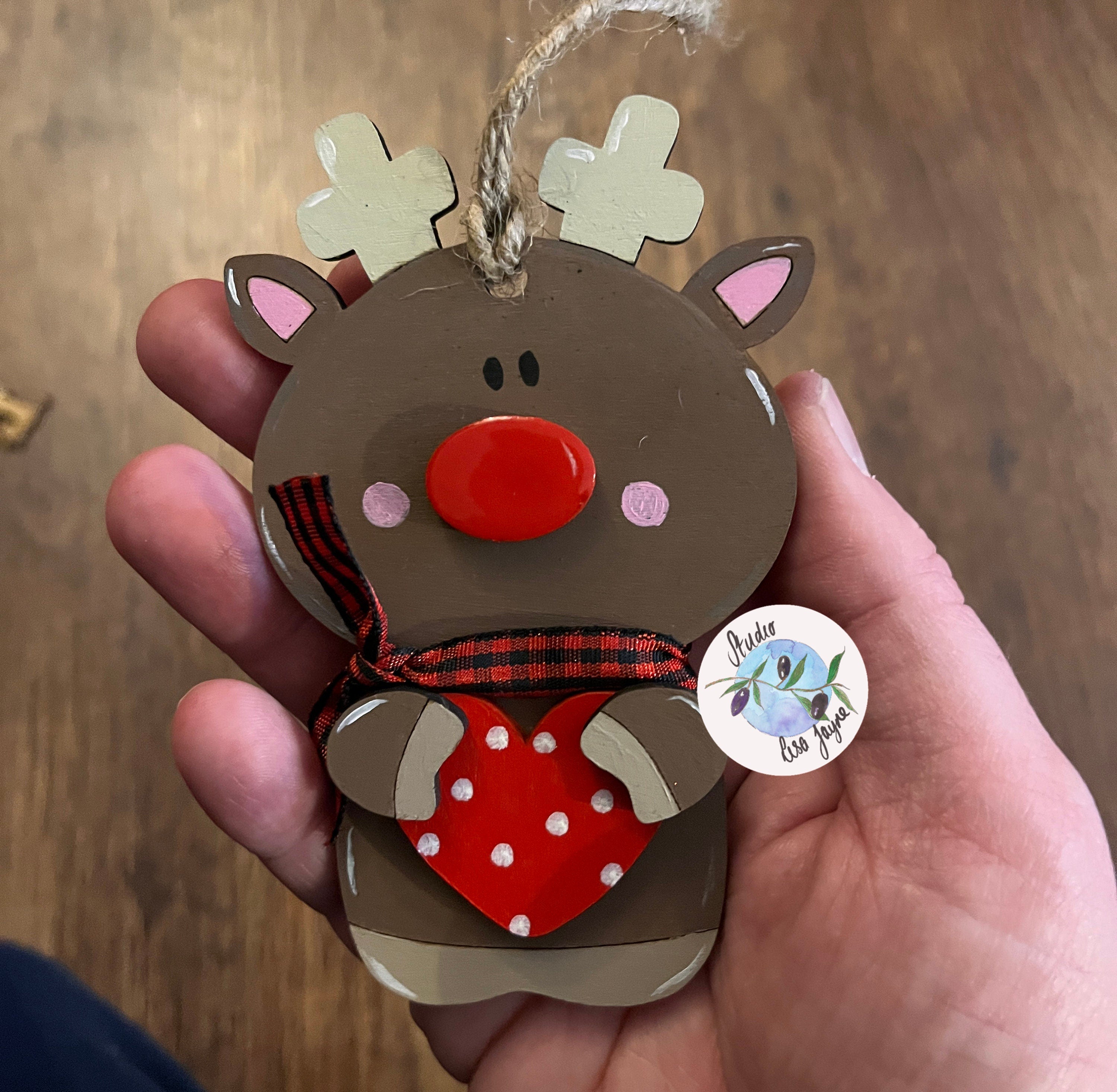 Reindeer Heart Christmas Tree Decoration