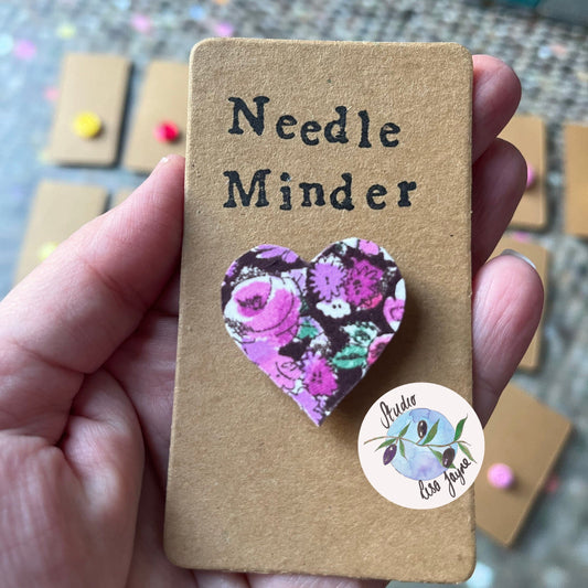 Heart Shaped Needle Minder, Liberty Fabric