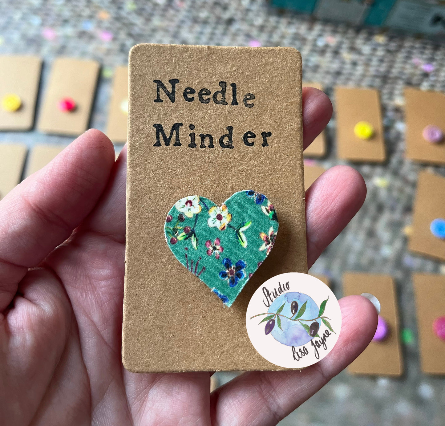 Heart Shaped Needle Minder, Liberty Fabric