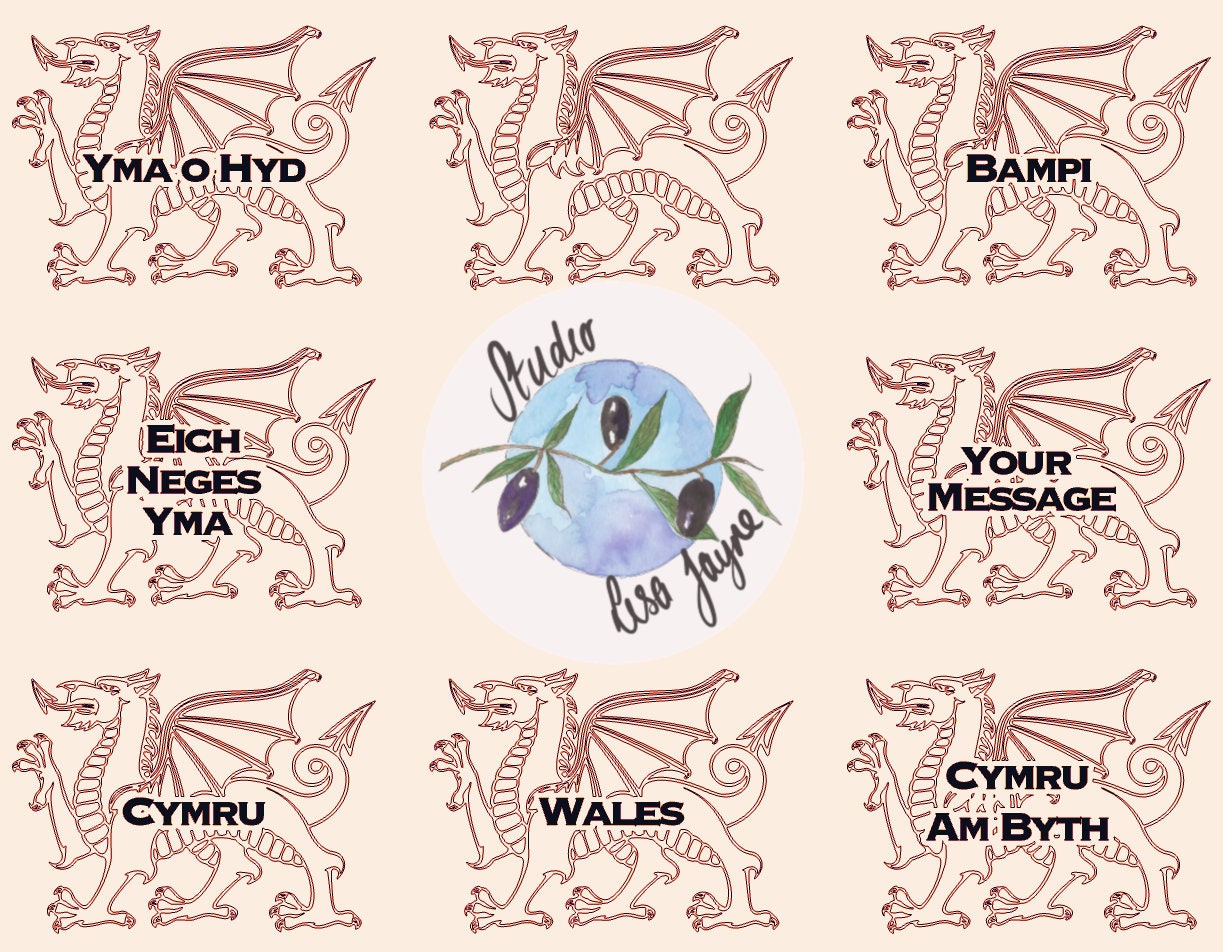 Welsh Dragon Ddraig Goch Keyring Yma O Hyd Personalised