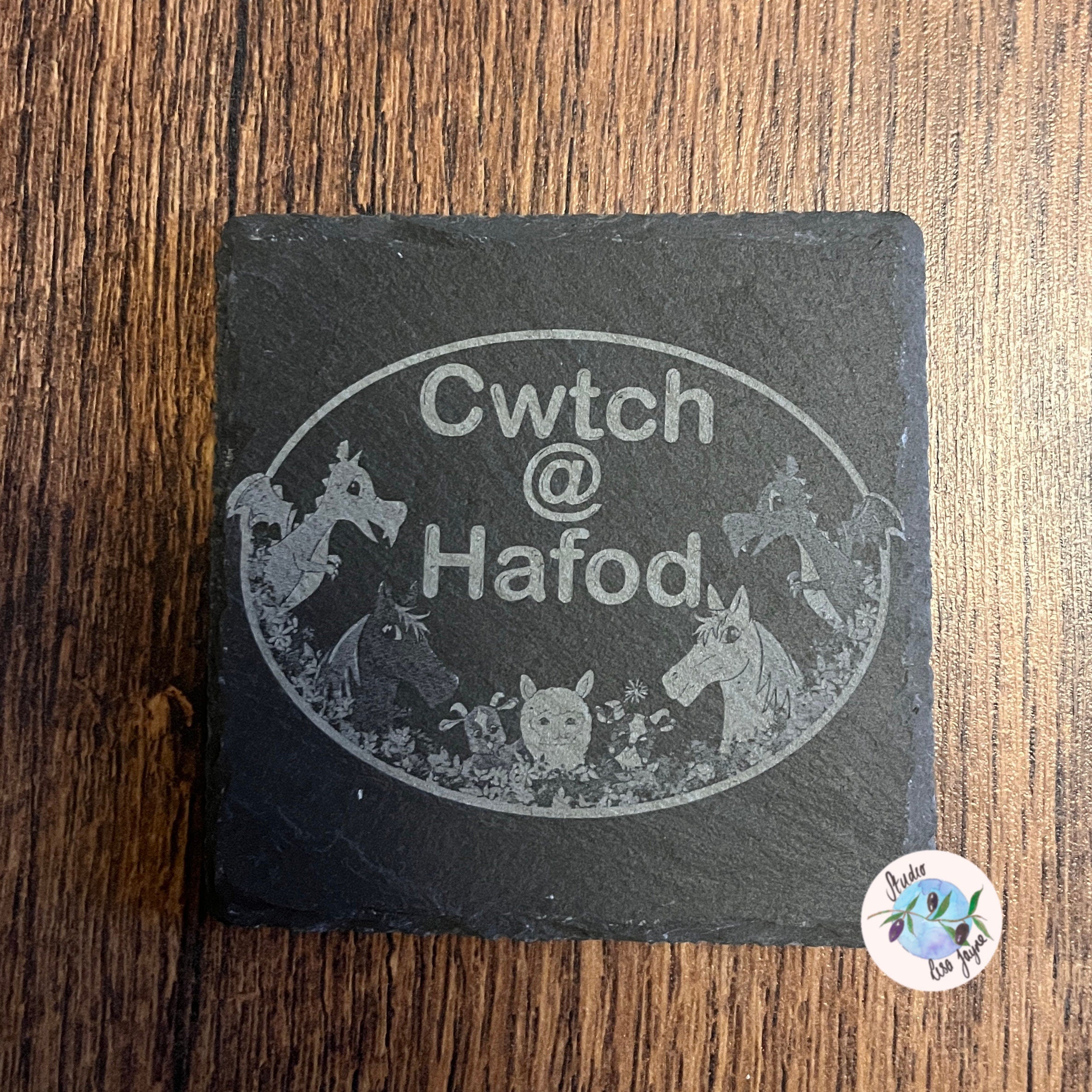 Business Brand Logo Slate Coaster Business