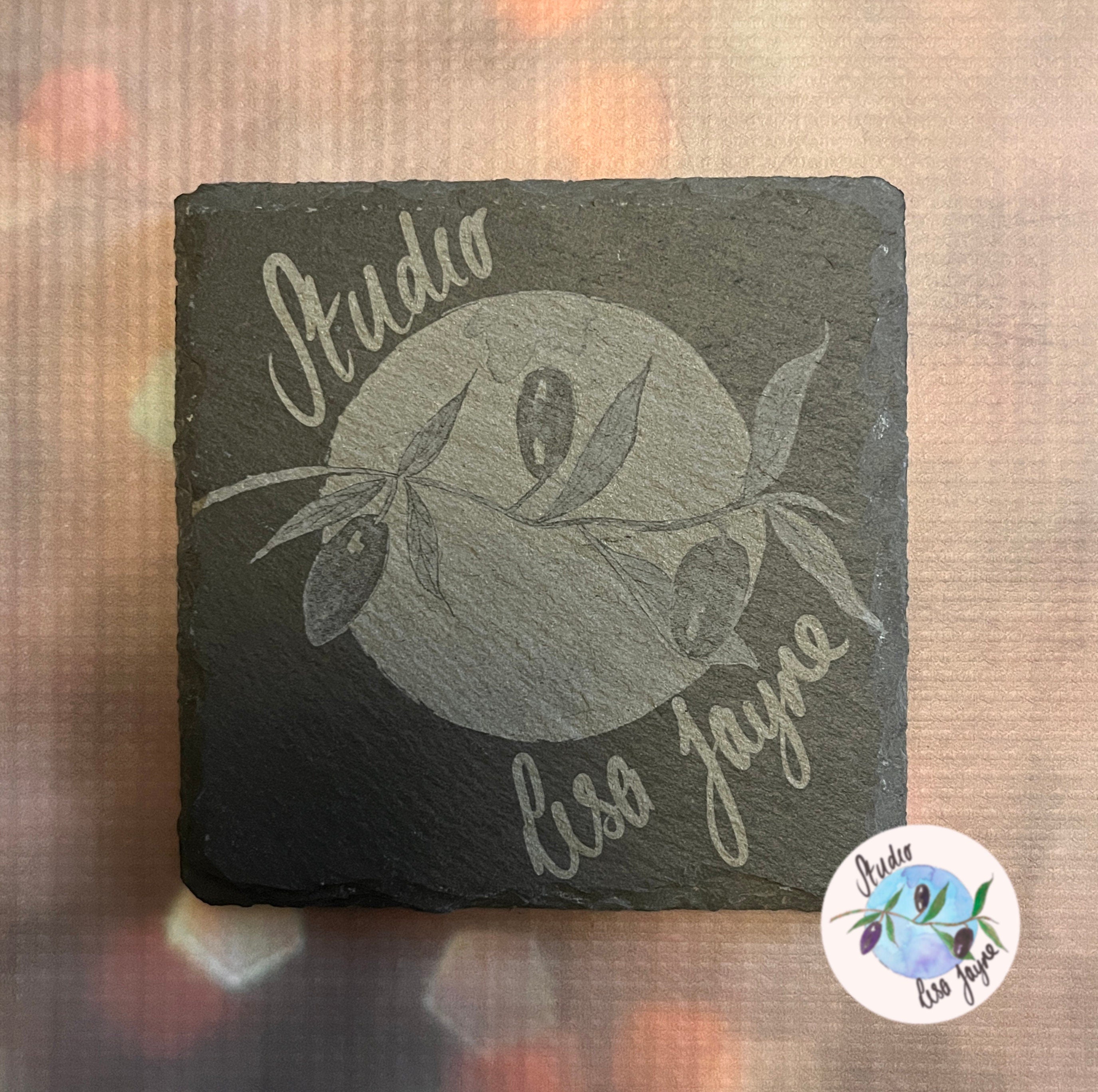 Business Brand Logo Slate Coaster Business