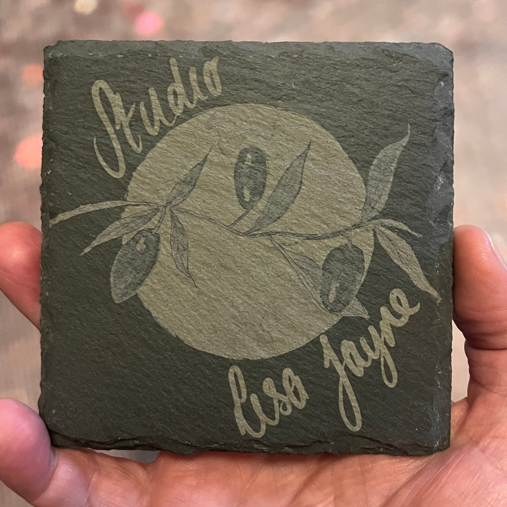 Business Brand Logo Slate Coaster Business