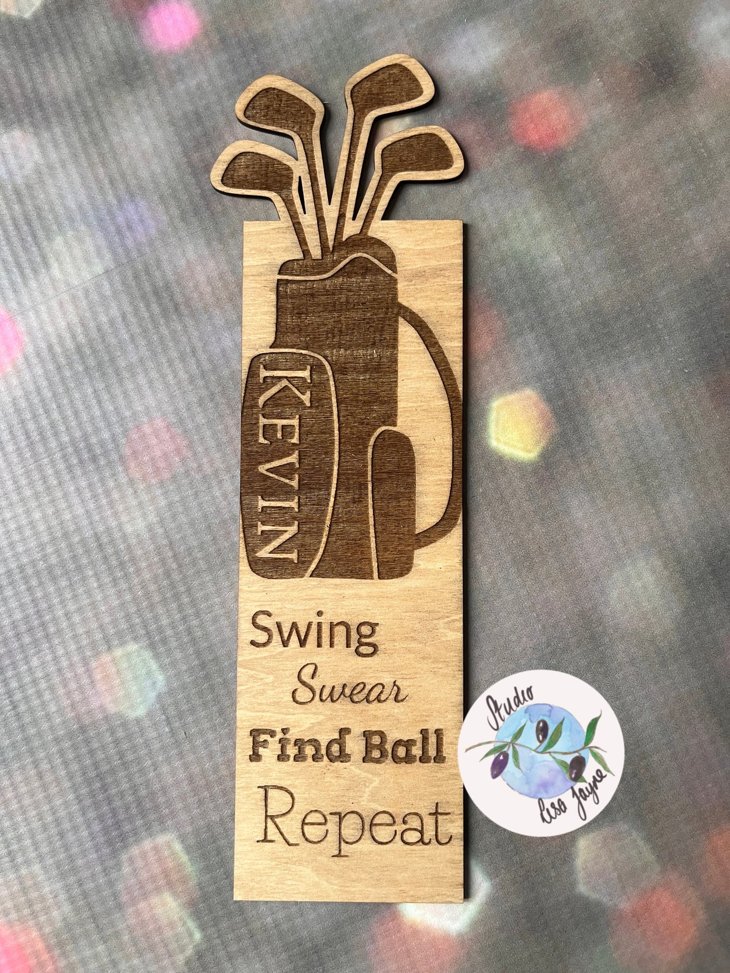 Personalised Golf Bookmark