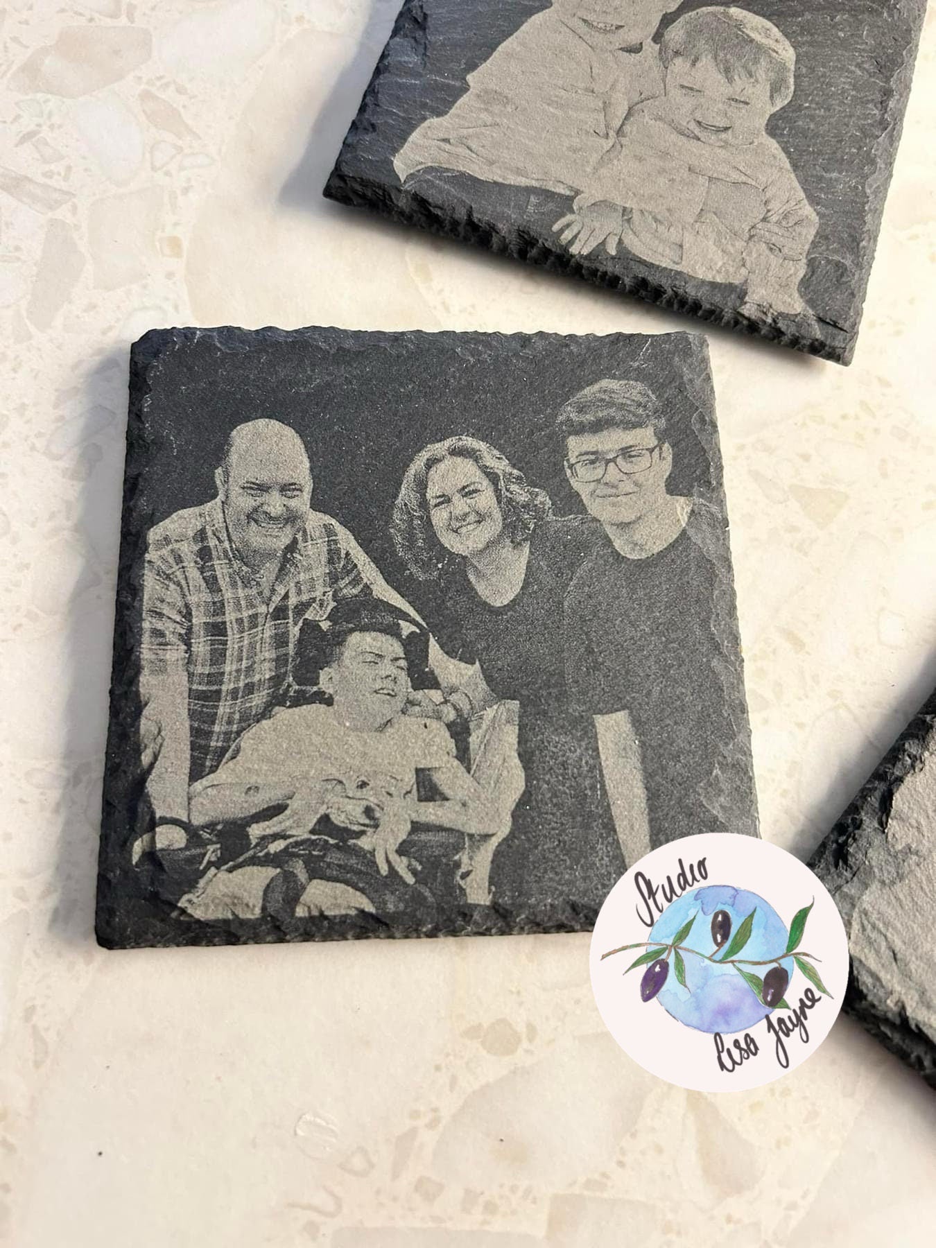 Personalised Slate Coaster Laser Engraved