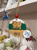 Cymru|Wales Flag Hand Painted Wooden Decoration