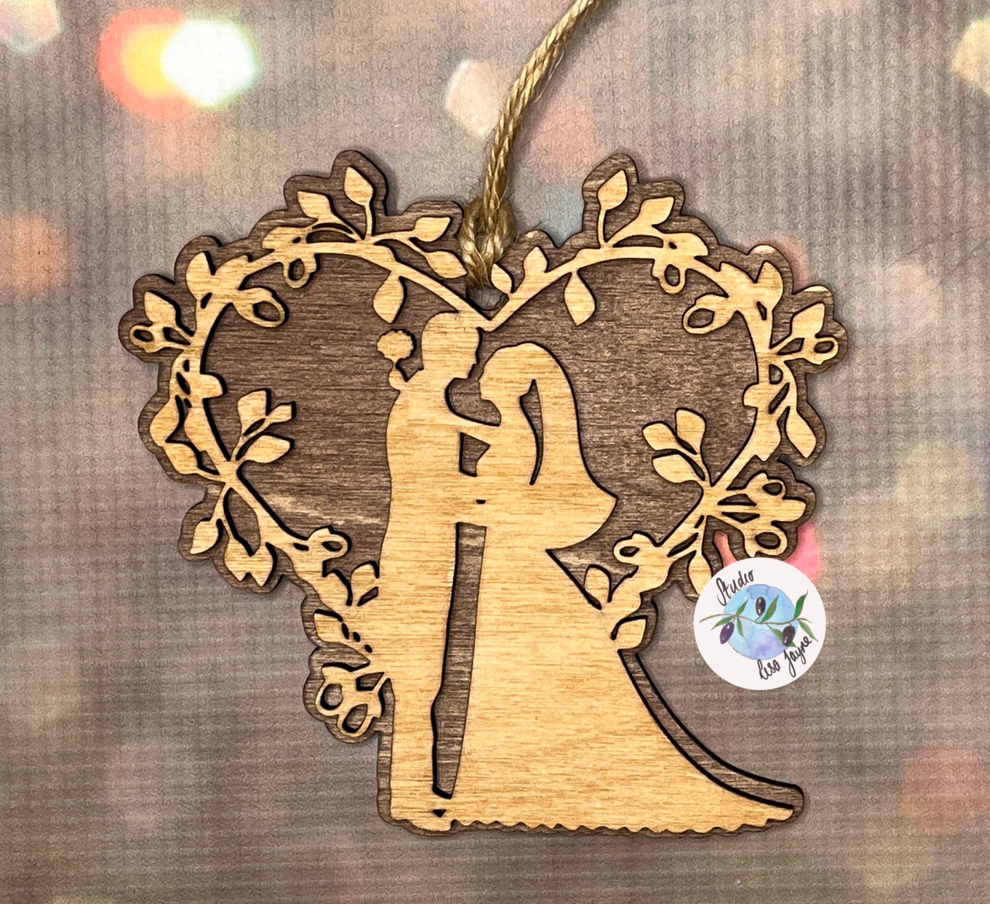 Hanging Wooden Heart Decoration.  Wedding, Anniversary, Valentine, Love, Personalised Gift.