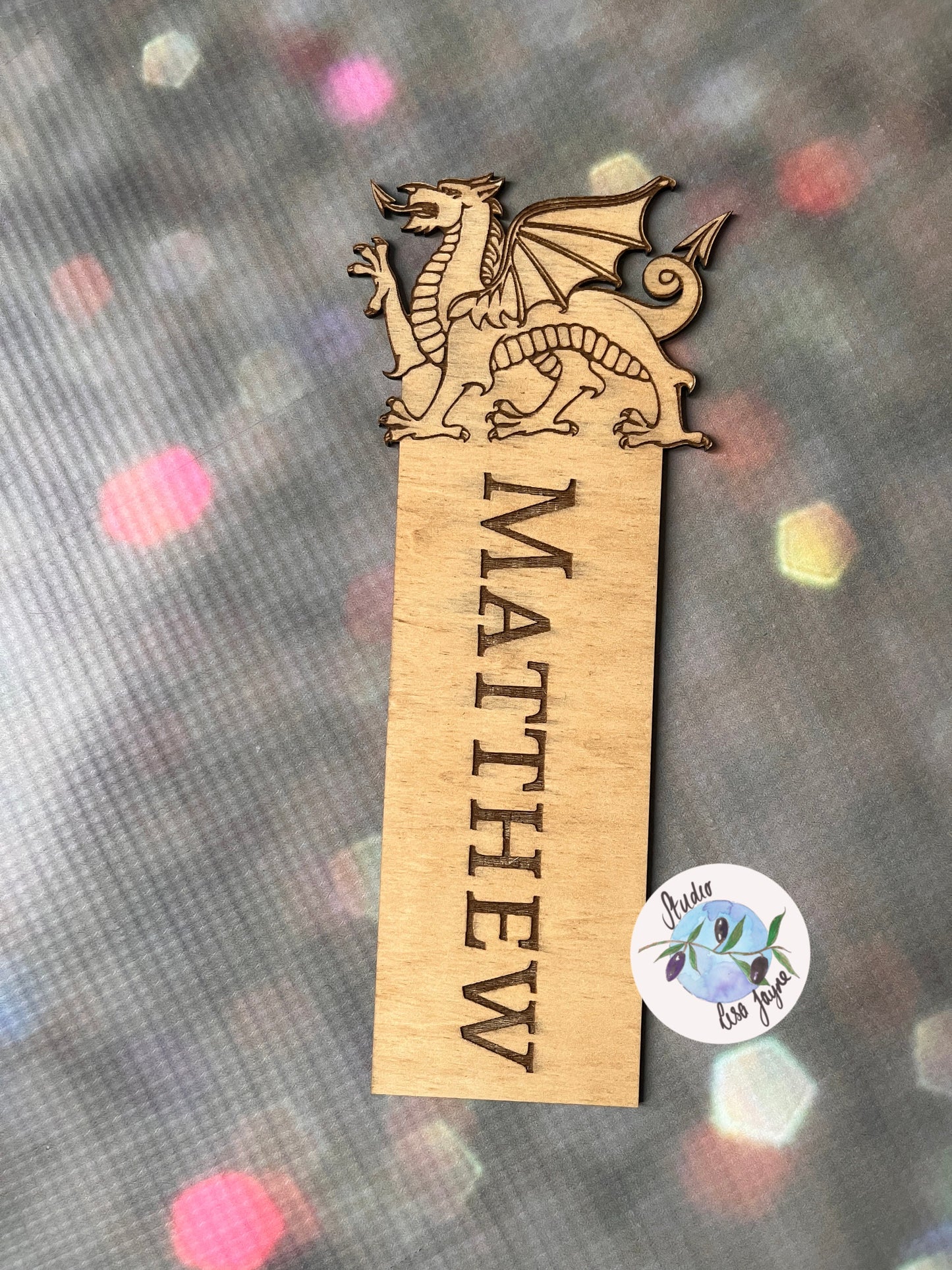 Personalised Welsh Dragon|Lovespoon Flag Bookmark - Cymru